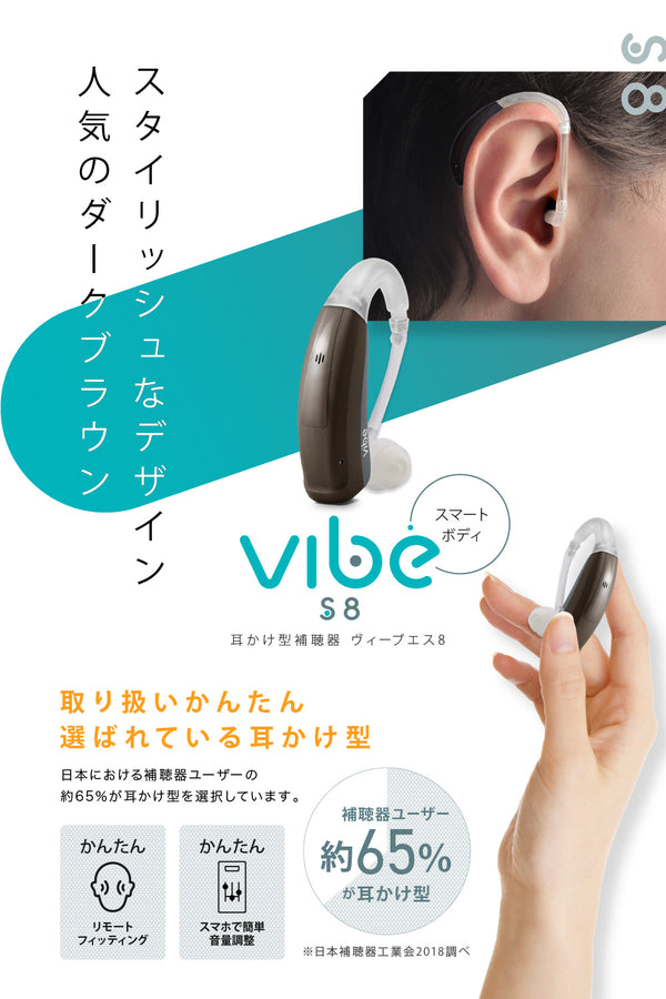 Vibe S8 ヴィーブエス８補聴器 [左右兼用] 【適応聴力：軽度・中等度】(非課税)